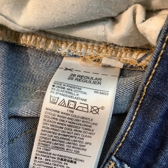 Gap Denim Jean Women's Size 28 Reg Mid Rise Legging Blue Denim - Picture 9 of 10